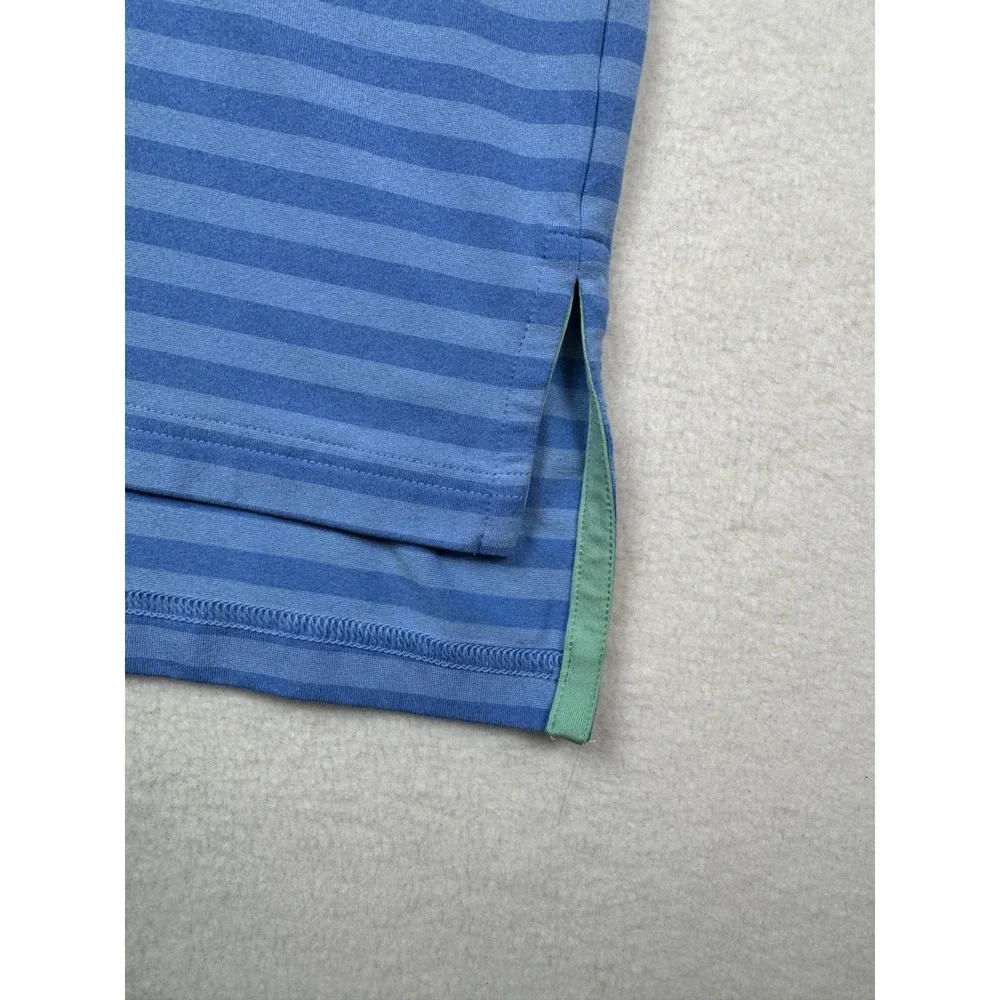 RLX Ralph Lauren Golf Polo Shirt Striped Performance Blue‎ Short Sleeve Medium